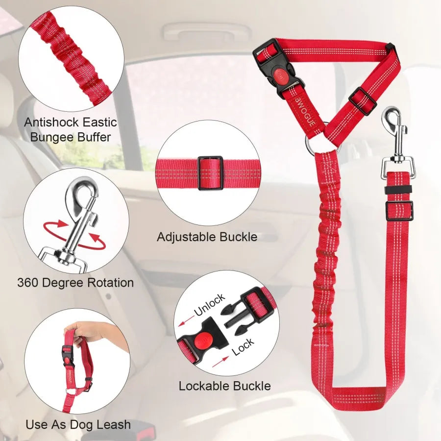 2-in-1 Dog Retractable Seat Belt