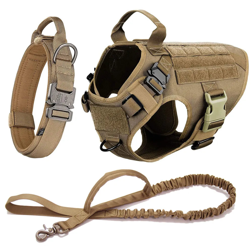 K9 Tactical Training Dog Harness Collar Leash Set