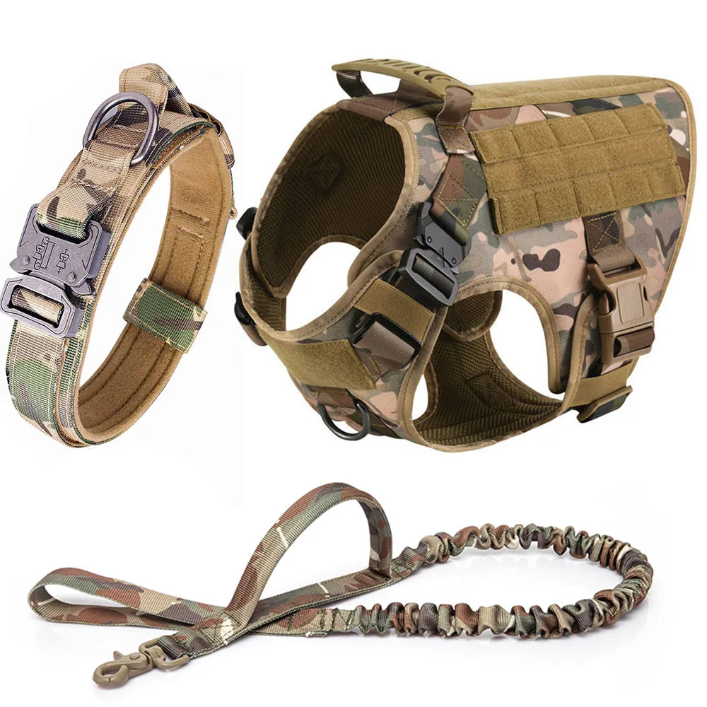 K9 Tactical Training Dog Harness Collar Leash Set