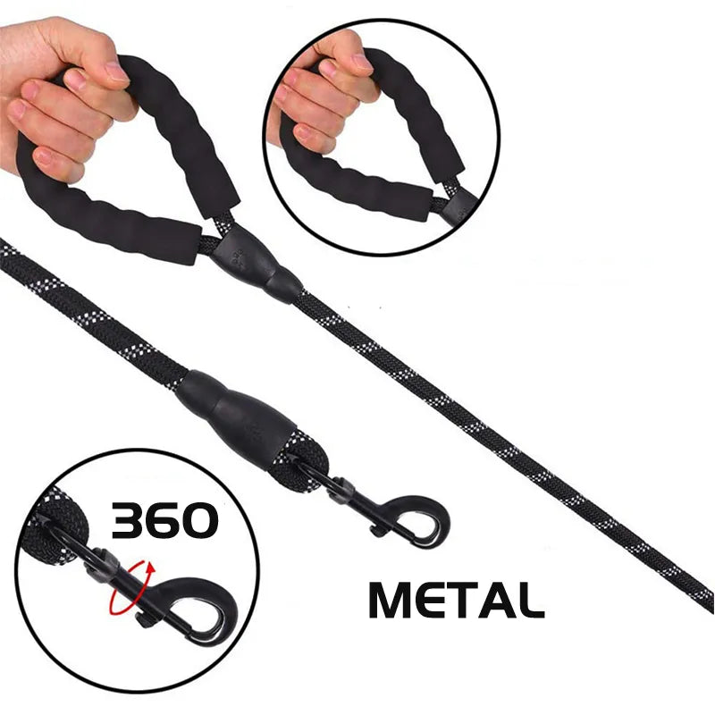 Reflective Dog Leash With Cozy Padded Handle